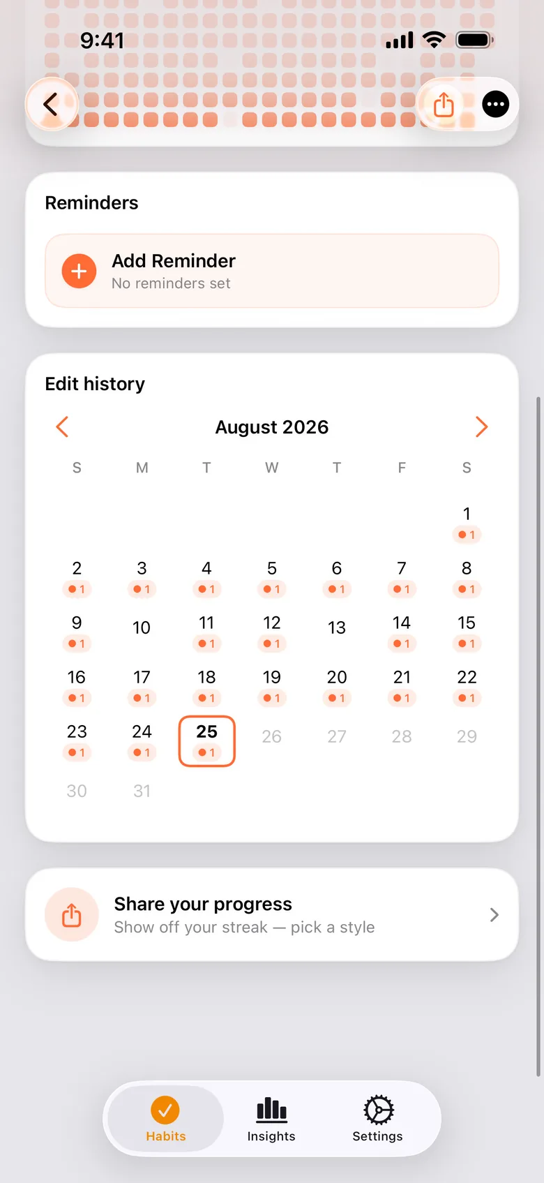 Edit history — fix any day