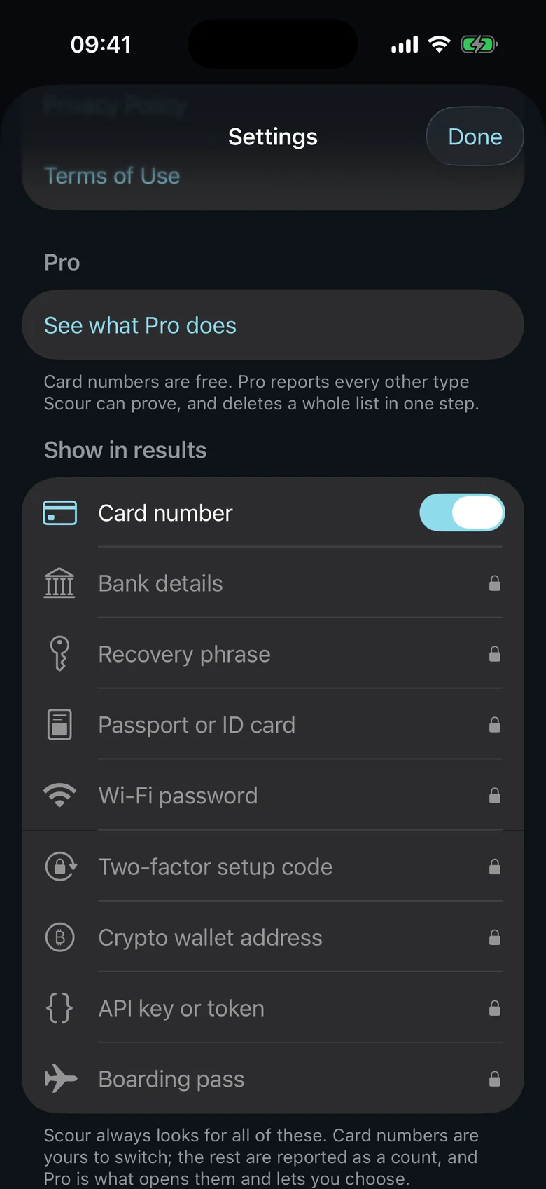 Card numbers are yours to switch; Pro opens the rest